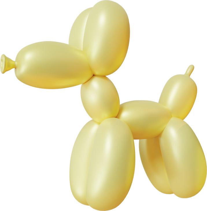 3D Yellow Balloon Dog